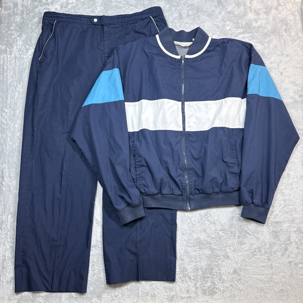 Vintage Christian Dior Monsieur 2 Piece Track Suit Men's Blue XL